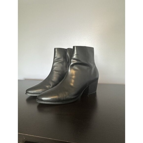 Autumn Formal Leather Men's Chelsea Ankle Boots Side Zip Moto Punk Dress Shoes - Picture 1 of 6